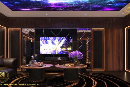 MẪU THIẾT KẾ NỘI THẤT PHÒNG KARAOKE GIA ĐÌNH Ở HÀ NỘI